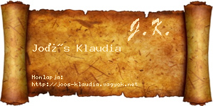 Joós Klaudia névjegykártya
