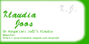 klaudia joos business card